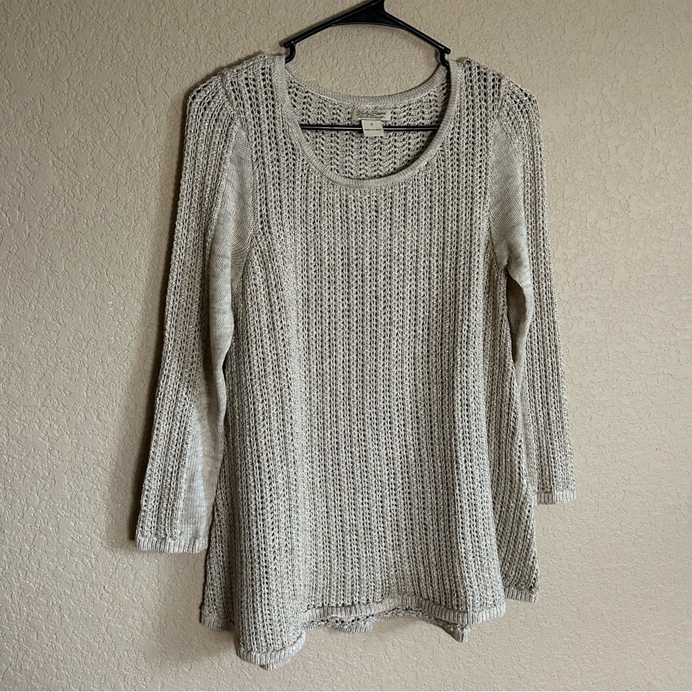 Lucky Brand Cream and Gold Sweater